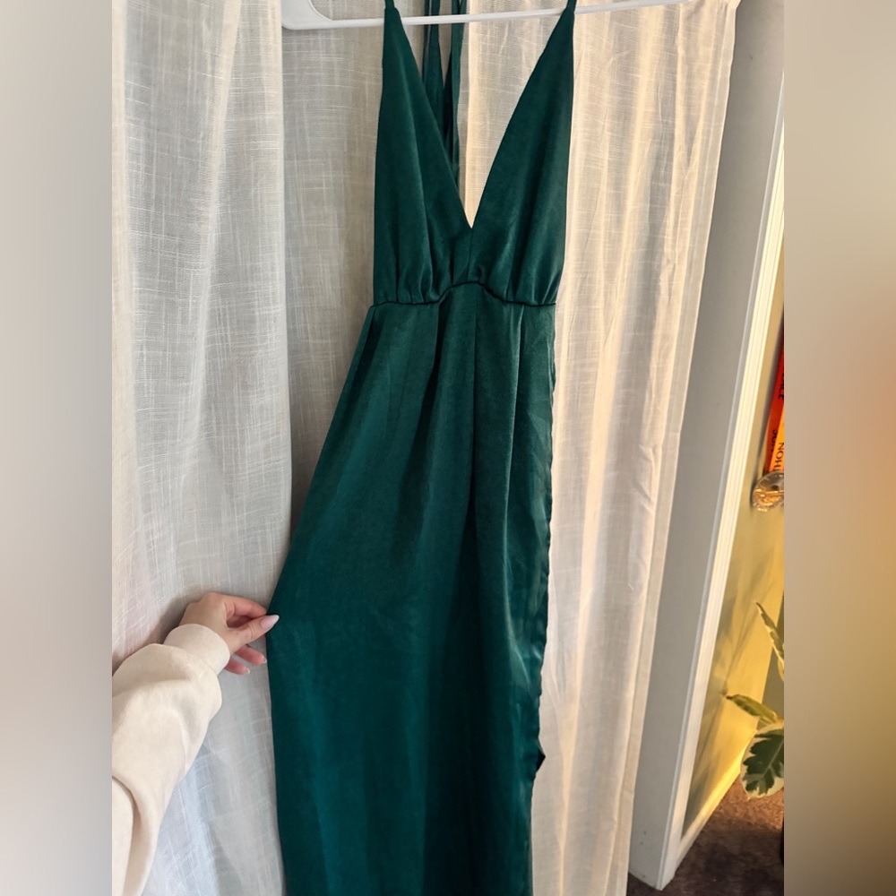LIKE NEW Satin Emerald Green Women's Dress XS